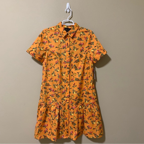 Donna Morgan Dresses & Skirts - Donna Morgan Multi Fruit Print Poplin A-Line Shirtdress-Size 8 NWT